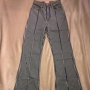 Denim and white stripe jeans